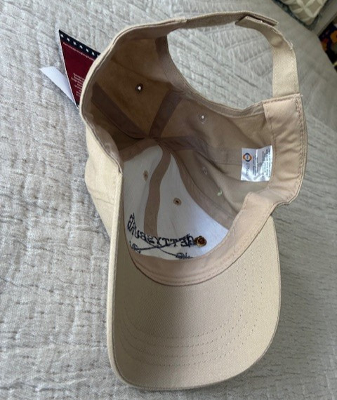 2017 GETTYSBURG NWT XL CAP W/FLAG PIN; NWOT XL NAVY BLUE COTTN T-SHIRT ORIG. OWN
