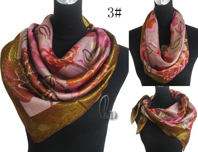 WHOLESALE BULK LOT OF 10 MIXED STYLE Shiny Square Head Neck Wrap SCARF sc045