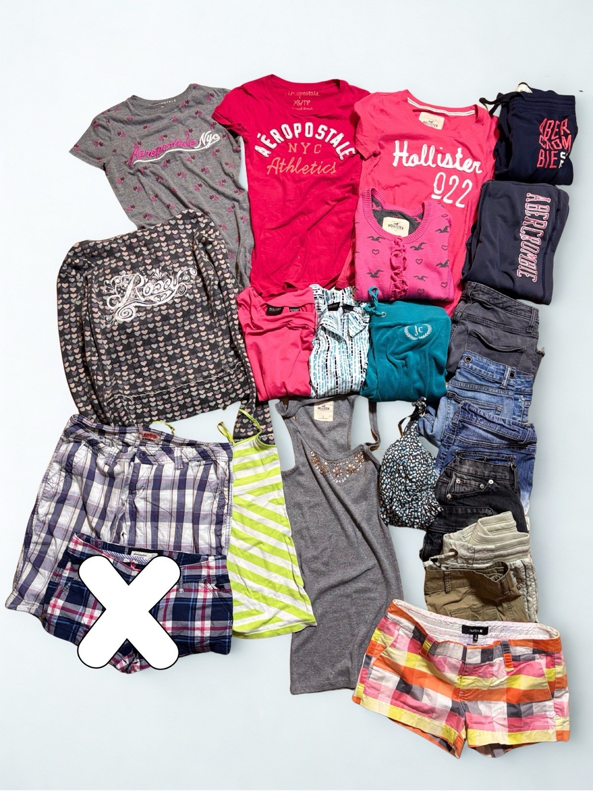 Y2K Lot 21pc Womens XS/S Abercrombie Hollister Aeropostale Tops