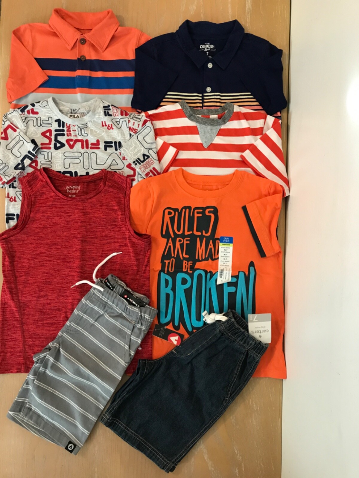 Jumping Bean, Oshkosh, Others Boys Summer Clothing Lot of 8 (3 New) Size 7