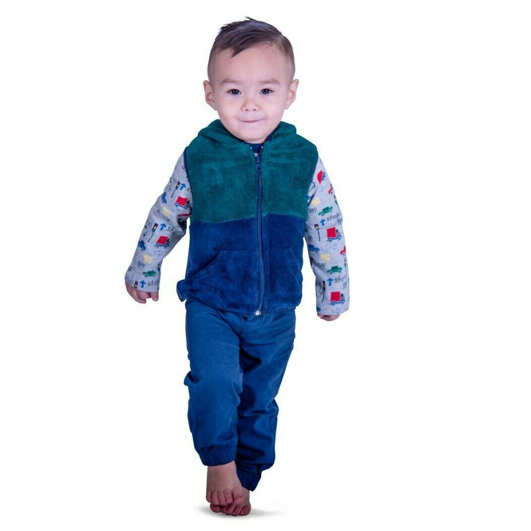 baby clothes boy size 12M-24M 3 Piece Outfit set, Green, Vest, Pants