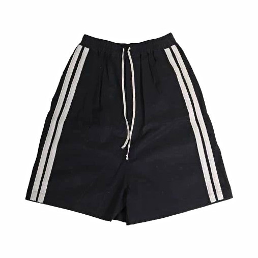 Balenciaga Men’s Black/White Striped Athletic Shorts M 7&Prime; Inseam Drawstring