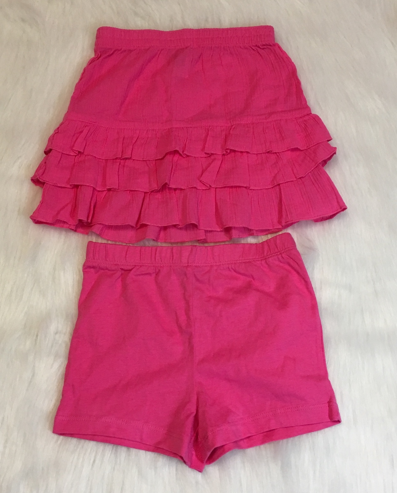 Carter&rsquo;s A0314 Girl&rsquo;s Size 4 Shorts And Ruffle Skirt Lot * Pink 100% Cotton