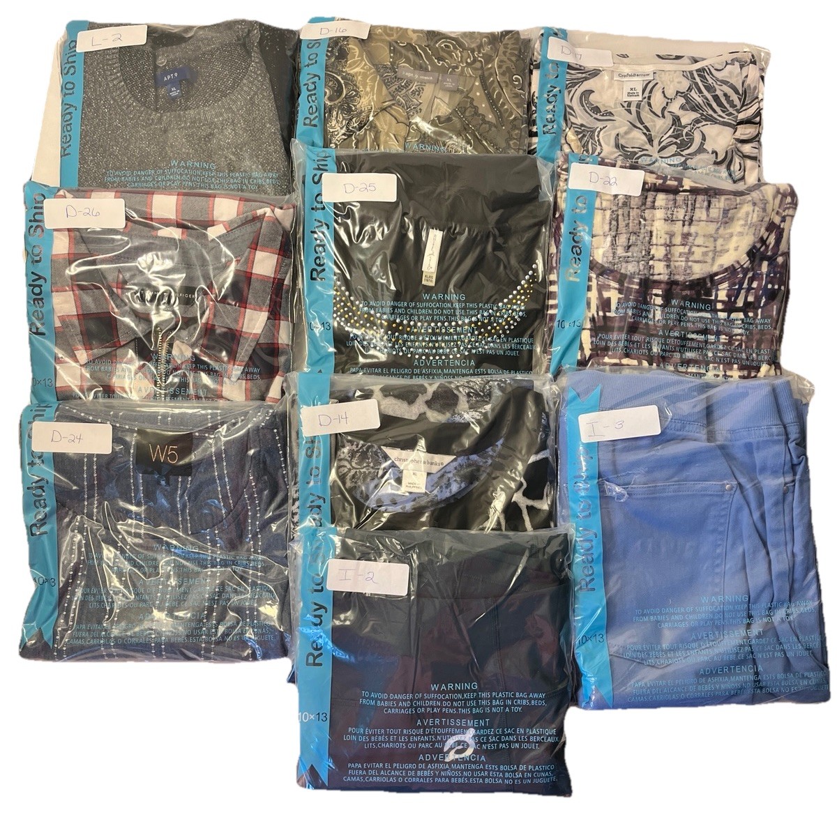 Bulk Clothing Lot Woman’s Sz XL – 9 Tops 1 Pants 1 Exercise Pants
