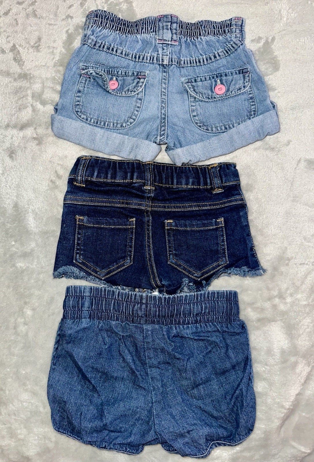 Toddler Girl 2T Denim Blue Jean Shorts Lot of 3 Cat & Jack Lee Granimals