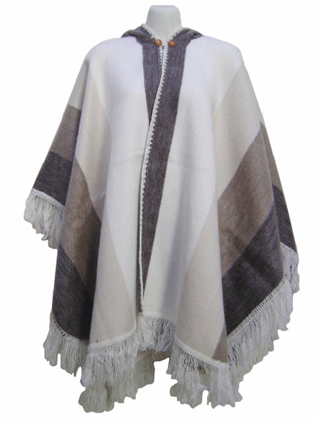 WHOLESALE LOT OF 10 SOFT & BEAUTIFUL ALPACA HOODED COTACACHI PONCHOS 10V
