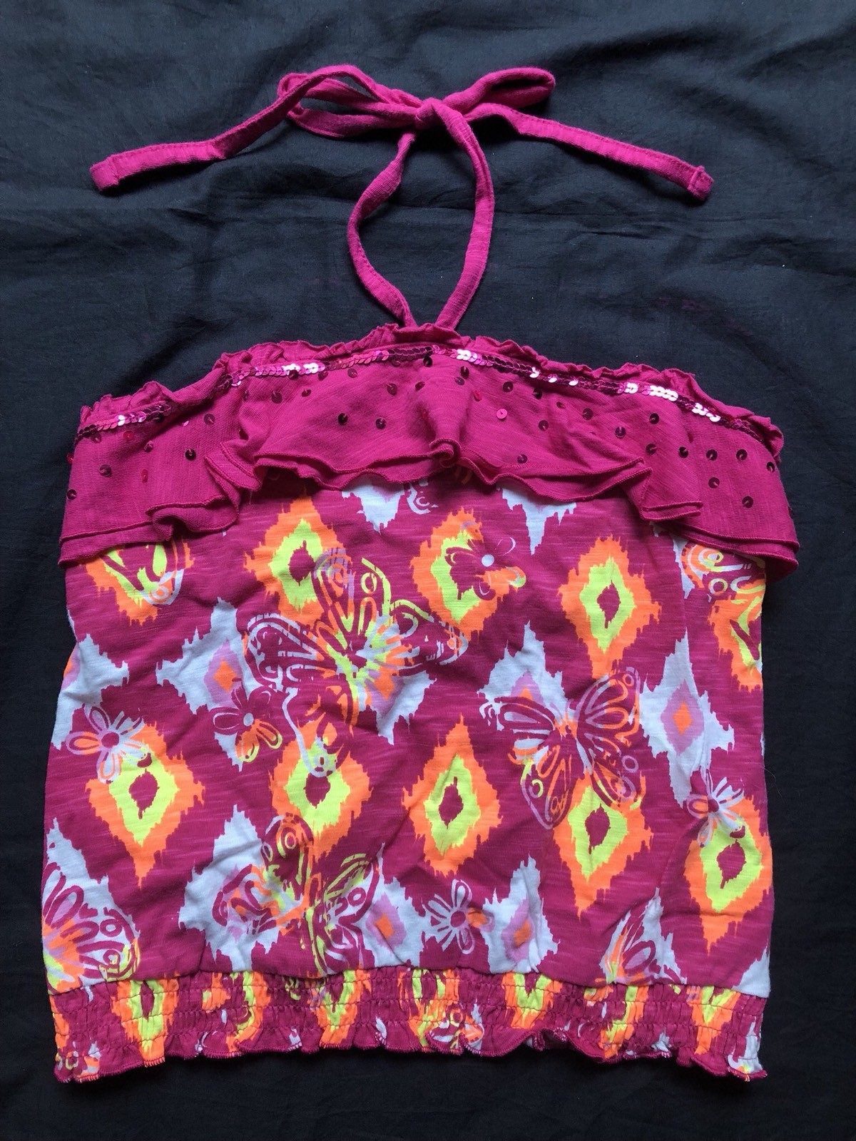 NWT girls sz 10S JUSTICE pink orange tube top, cardigan, jeggings & denim shorts