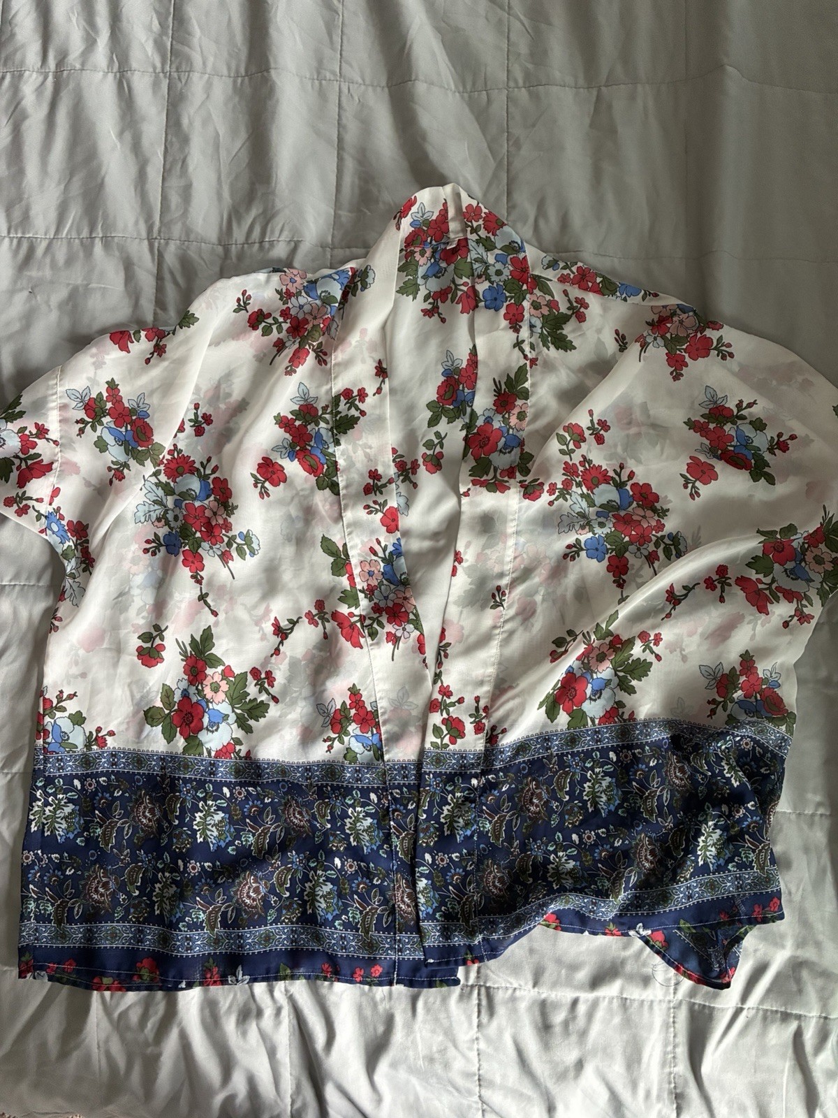 3PC Floral Beach Cover Up Tops Tropical Rayon Kimono Style Lot Women’s S