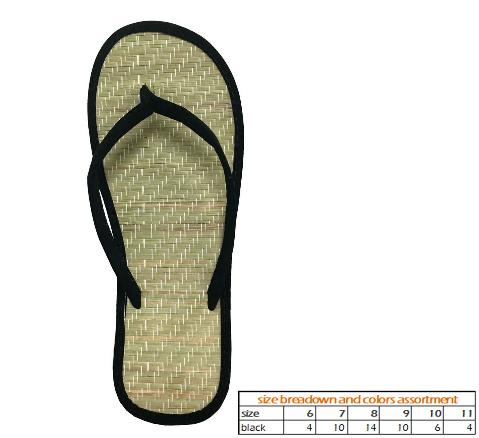 WHOLESALE LOT 48 Prs New Ladies Bamboo Flip Flop Sandal Beach Walking–1212gold