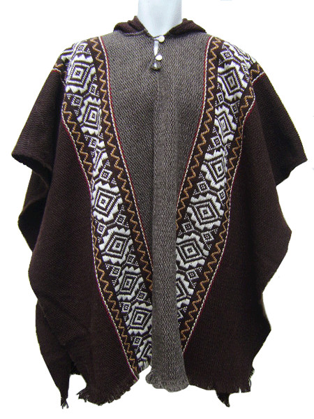 WHOLESALE LOT OF 10 BEAUTIFUL ALPACA WOOL HOODED AMBATO PONCHO FOR MEN 21V