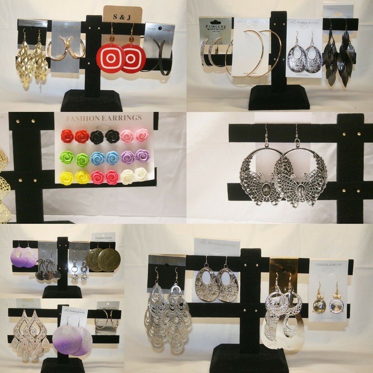 Lot 50 Pairs Wholesale Mix Women Shoes Heels Pumps Sandals Earrings 6 7 8 9 10