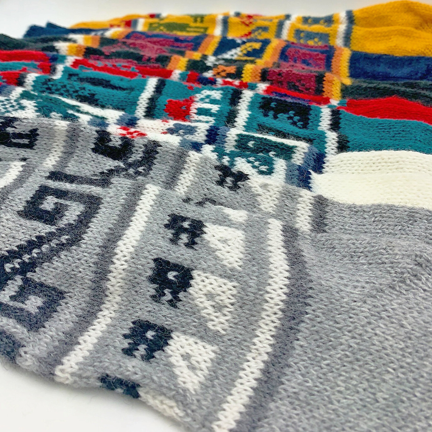 TEN PAIRS LOT OF HANDWOVEN ALPACA WOOL SOCKS UNISEX S-M SIZE