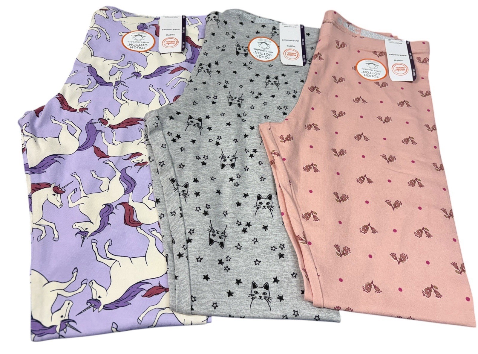 Girls Leggings Lot XXL 18 Wonder Nation Unicorn Cats Floral Pink NWT