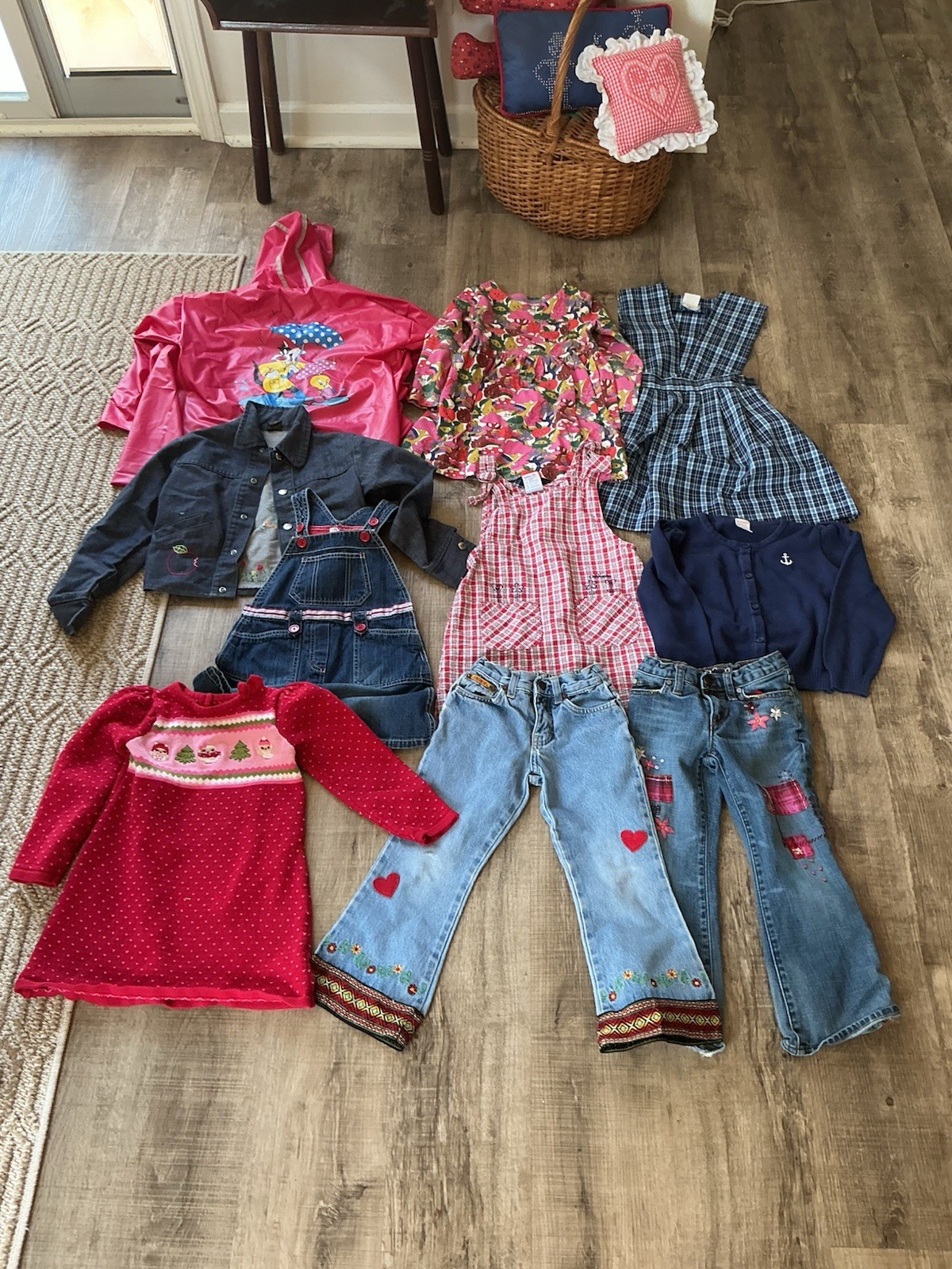 Vintage Y2K Girls Clothing Lot 10 Pieces Size 4-6 Mix Osh Kosh Pinafore Gymboree