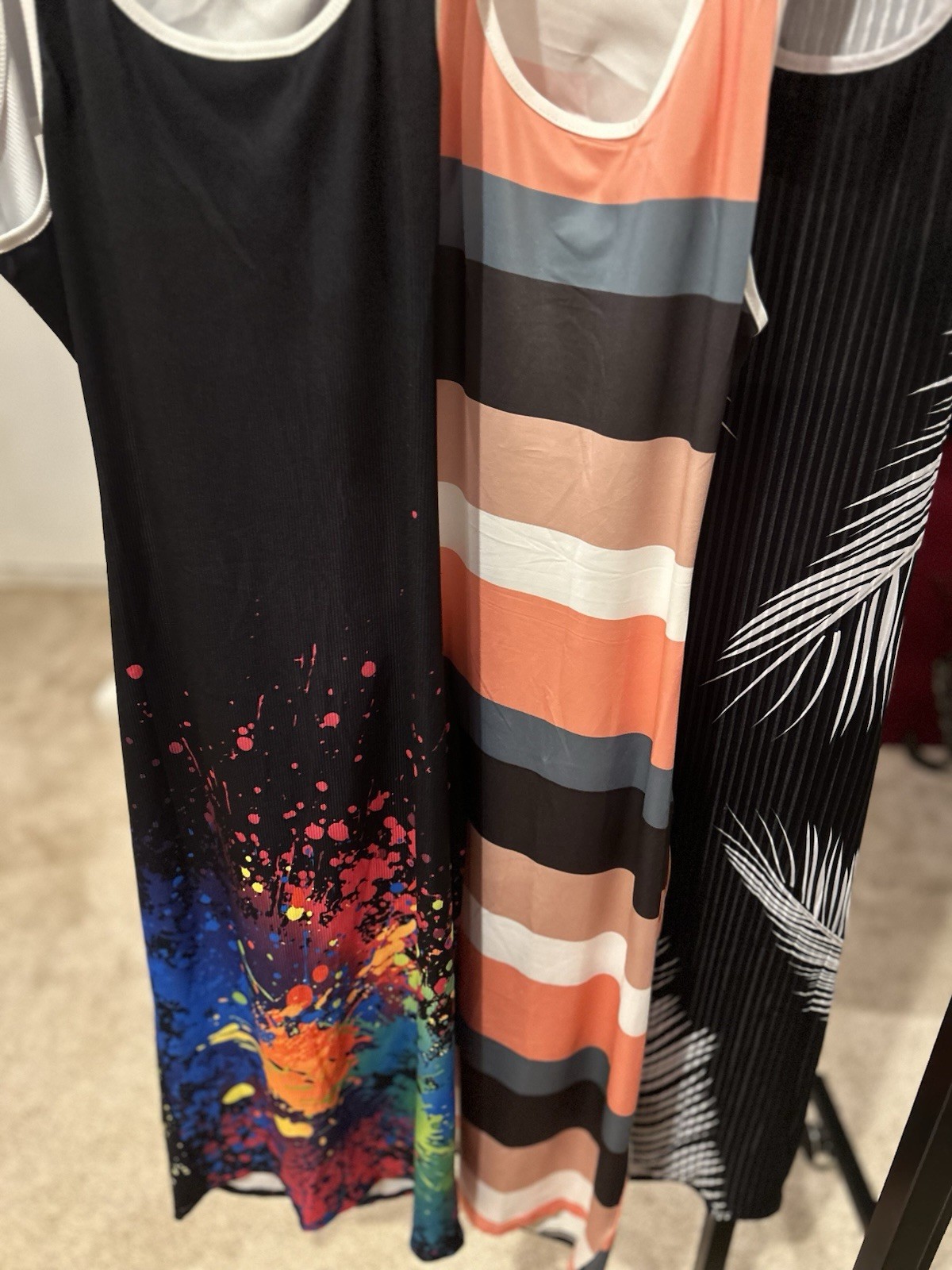 ChicMe Women’s Dress Lot XL Sleeveless Striped Multicolor Casual Polyester