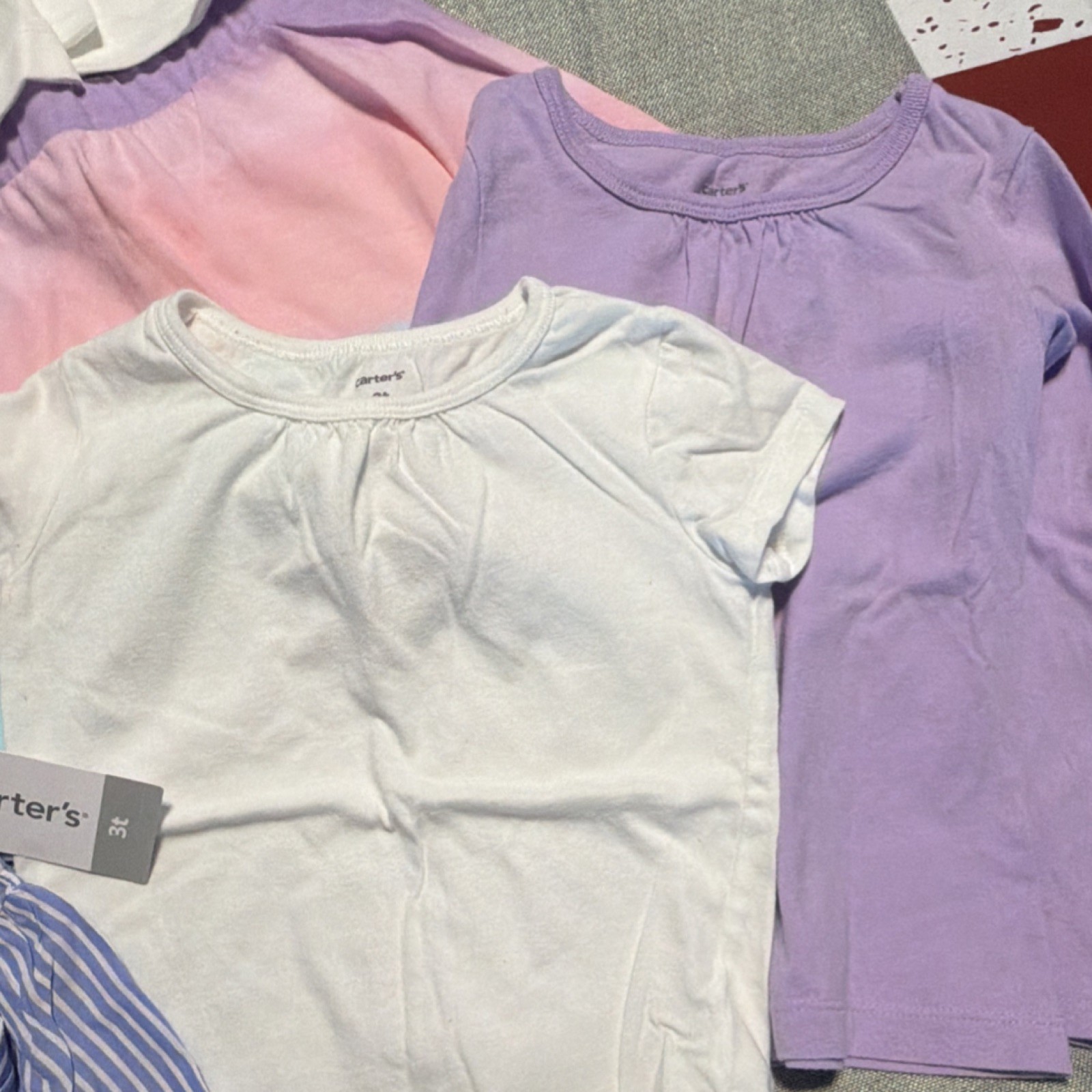 Carter&rsquo;s Toddler Girl 3T Lot Tops Striped Jumpsuit Floral Romper Skort NWT