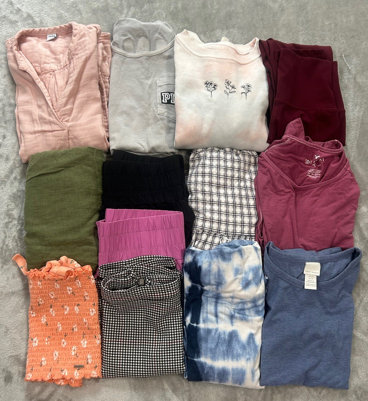 Teen XS 13 pc Lot Hollister Juicy PINK American Eagle Aerie Plaid Shorts Dress