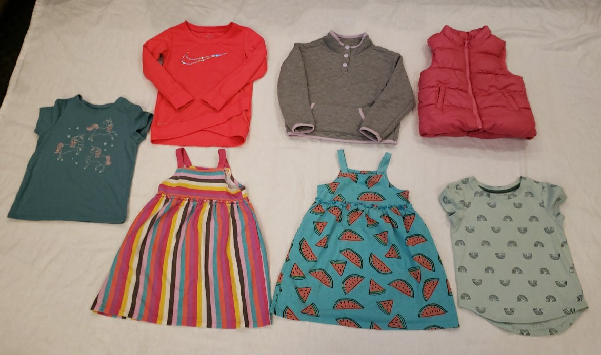 Lot Of 7 Toddler Girls Clothes Size 3T 4T 5T