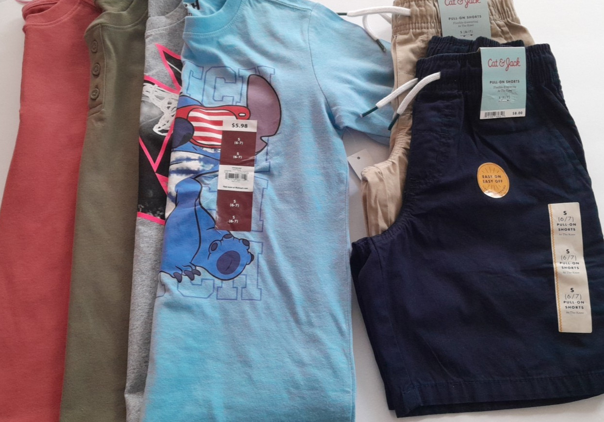 Cat & Jack Wonder Nation Athletic Works Boys 6/7 6pc Lot