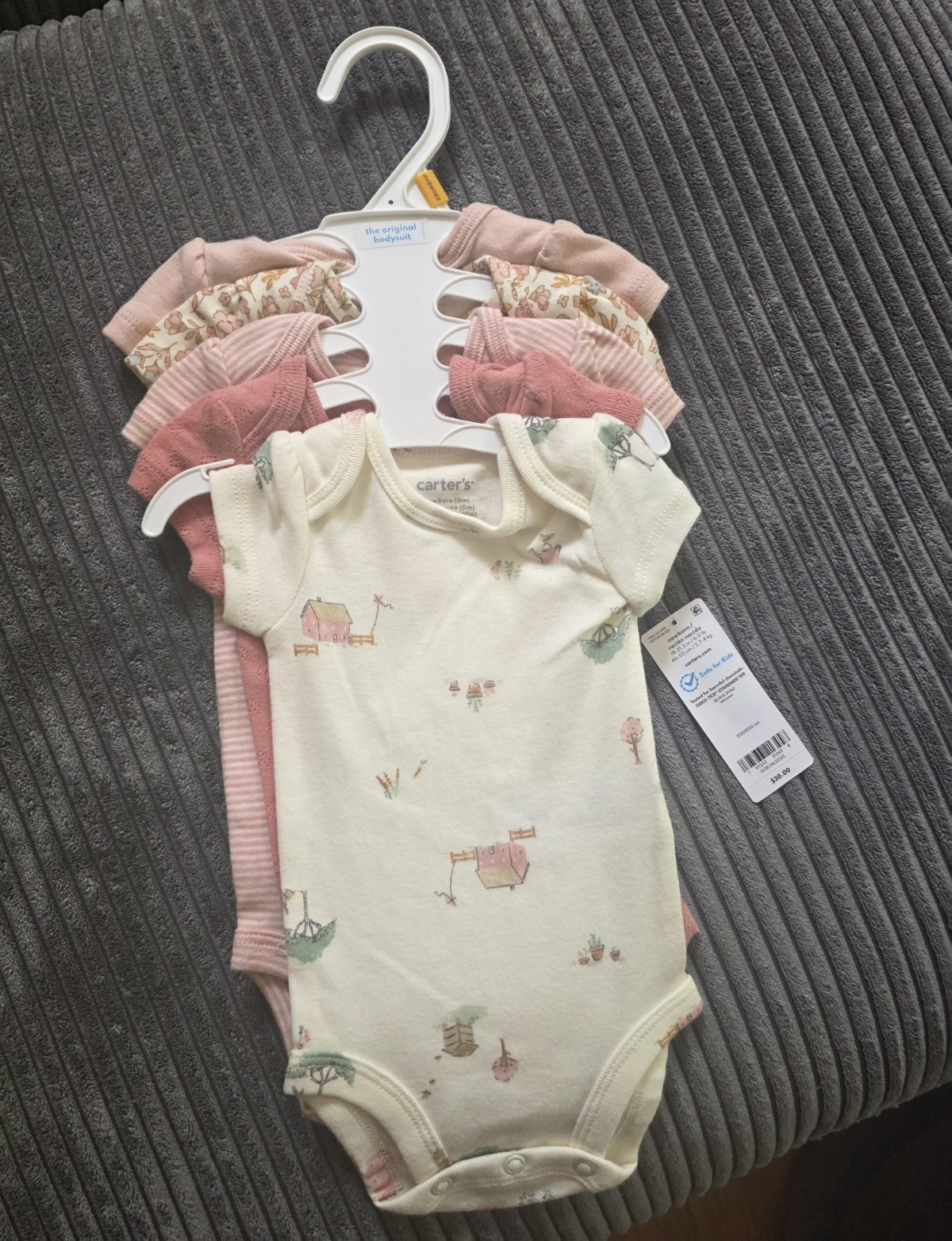 Carter&rsquo;s Baby Girl Bodysuit Lot of 5 Bodysuits. Also, Two Outfits, NWT