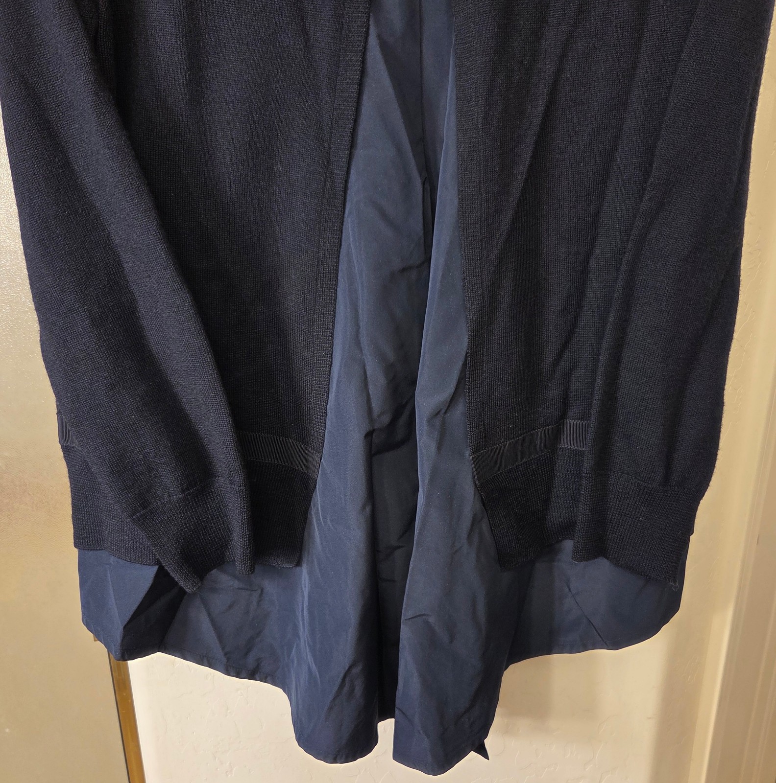 Moncler &lsquo;Maglione Tricot&rsquo; Cardigan Sweater Navy Blue Wool Womens M MSRP $800