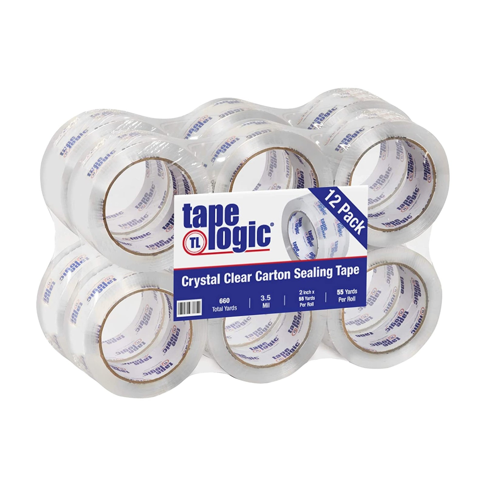 Tape Logic Heavy Duty Packing Tape 2 inch x 55 Yds, 3.5 Mil – 12 Rolls | Acrylic