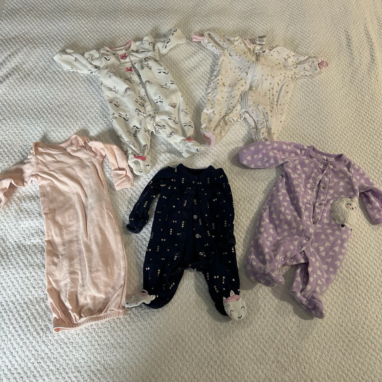 Carters, Gerber, Girl Newborn Lot Bundle Essentials 20 pcs Pjs Bodysuit Newborn