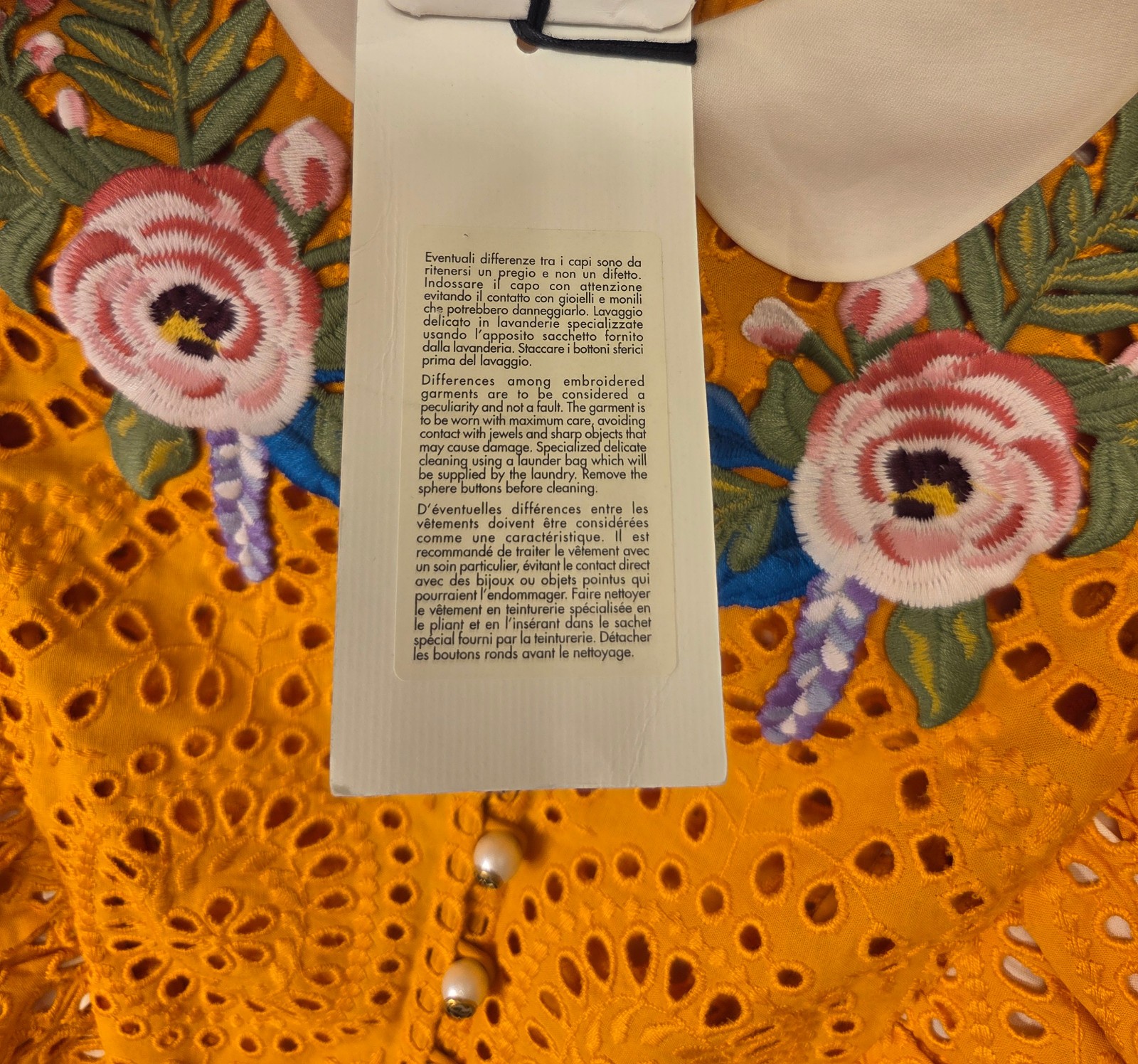 New! Gucci &lsquo;San Gallo&rsquo; Embroidered Broderie Anglaise Flower Dress 38 MSRP $4285