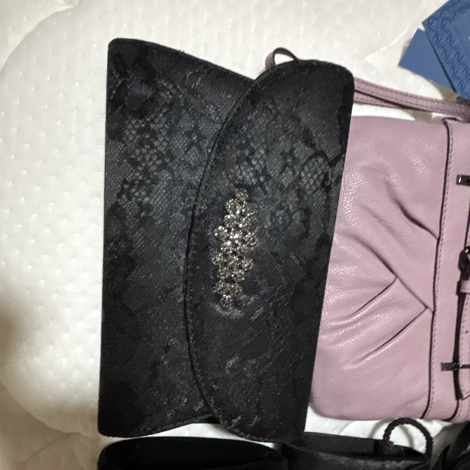 Lot of 8 Small Handbags, Clutches & Pouches Tie-Dye Faux Leather Black Blue