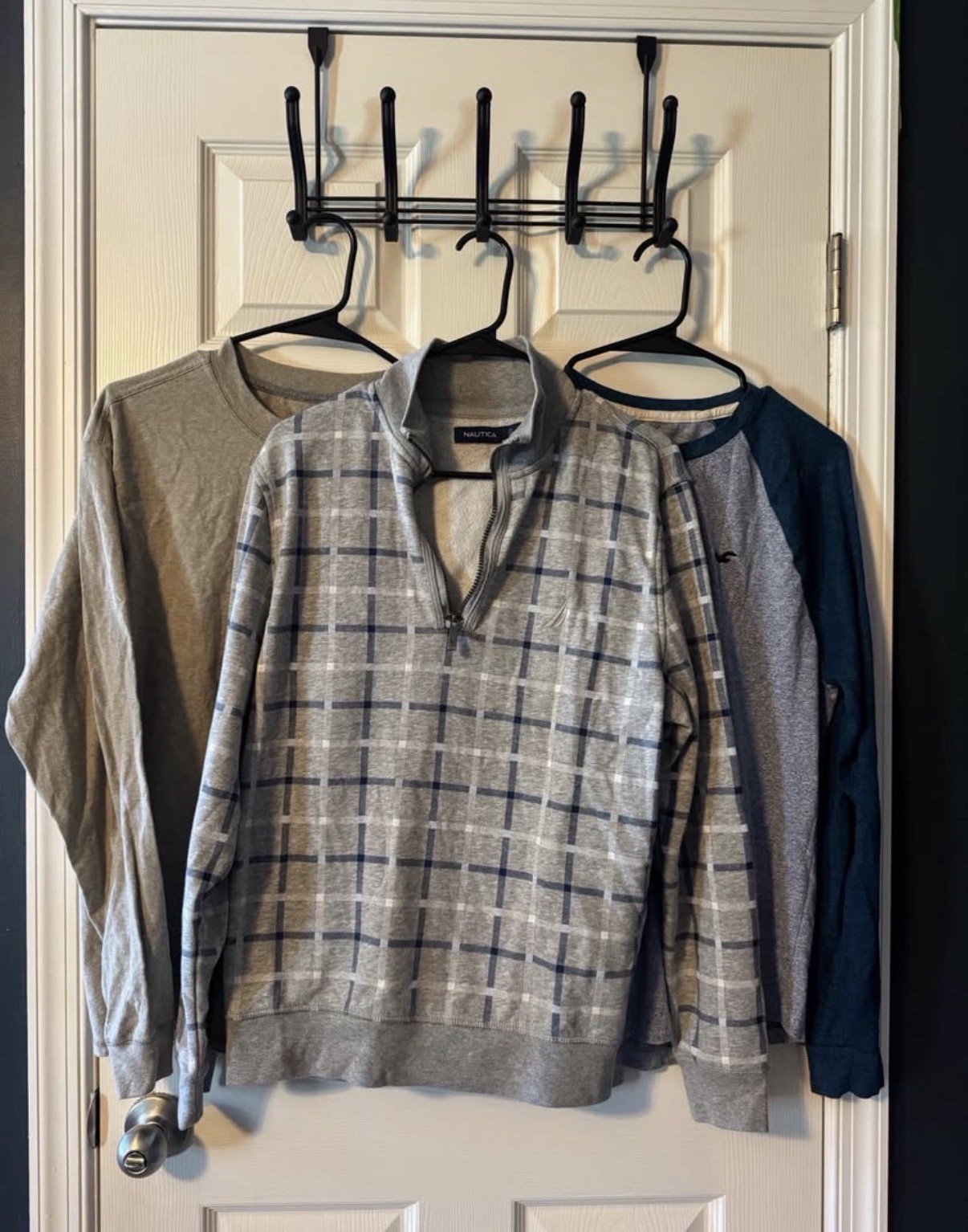 Men&rsquo;s Lot of 7 Casual Cotton Tops Size L Plaid Button-Down & 1/4 Zip
