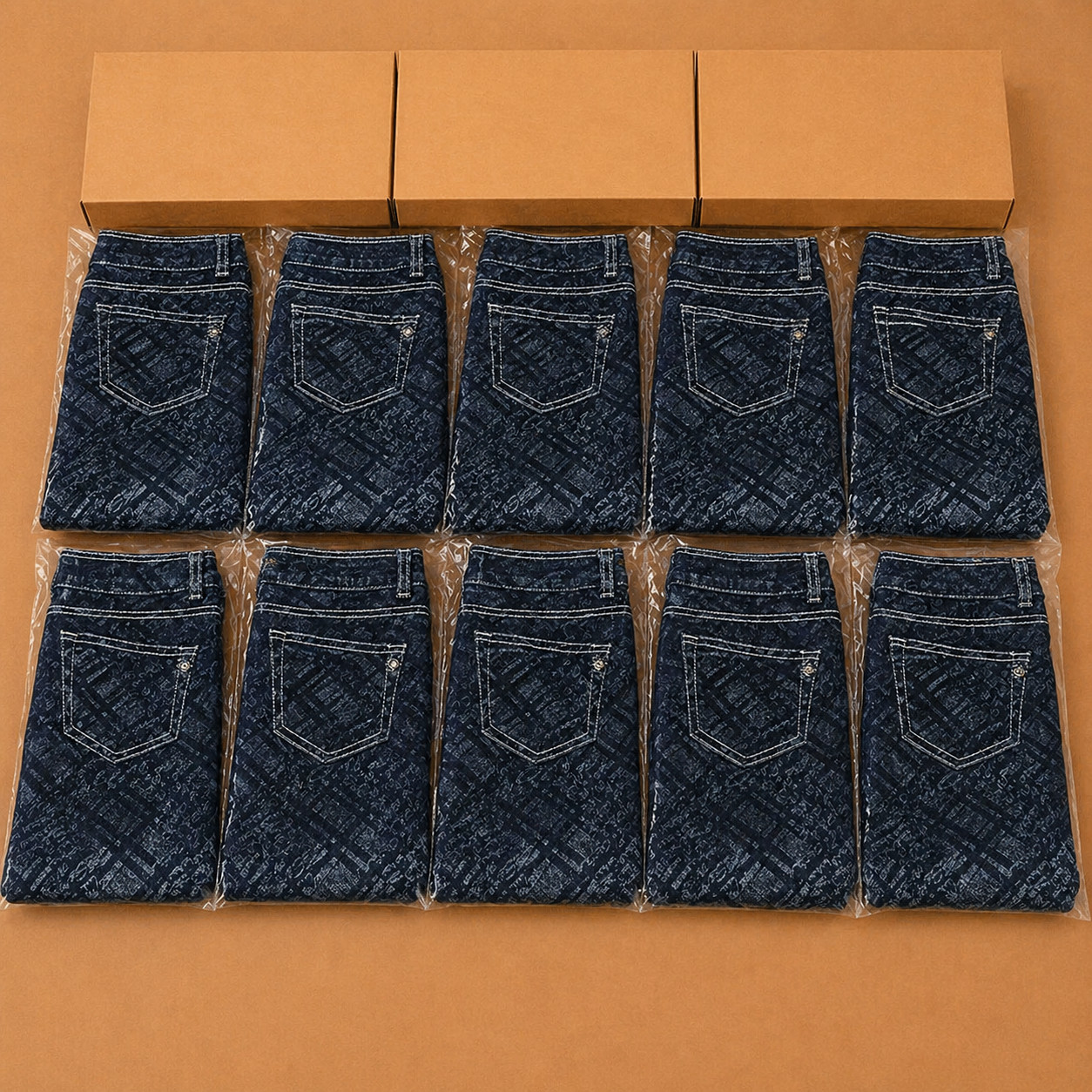 Wholesale Closeout Bulk Lot of 10 Pairs Women Dark Patterned Denim Skinny Jeans
