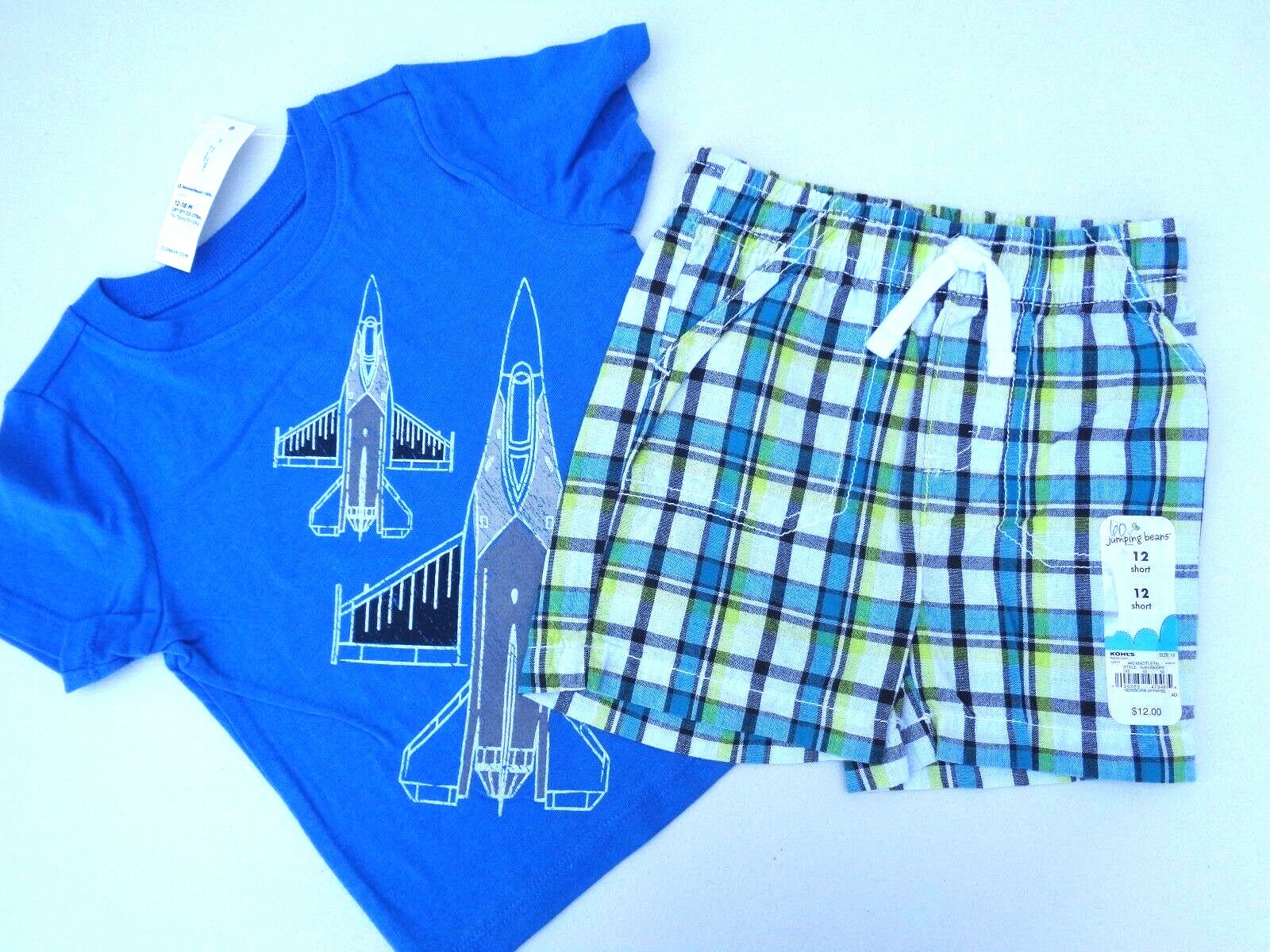 NEW lot Old Navy Airplane T-shirt Jumping Beans Shorts Baby Boys 12-18m 18 m 12m