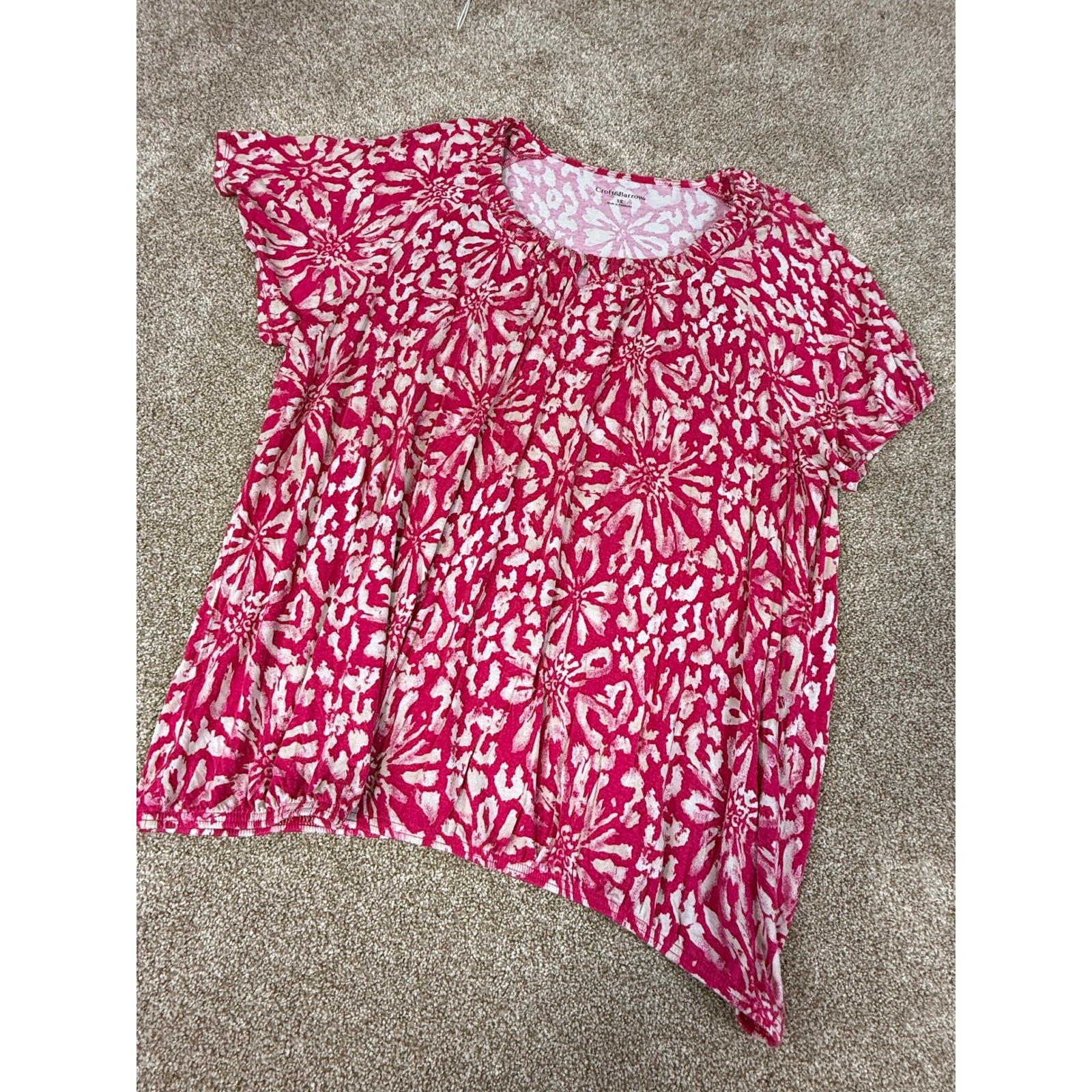 LOT Womens 3XL Clothing 5pc Croft & Barrow Activewear Skort Pullovers Tank Pink