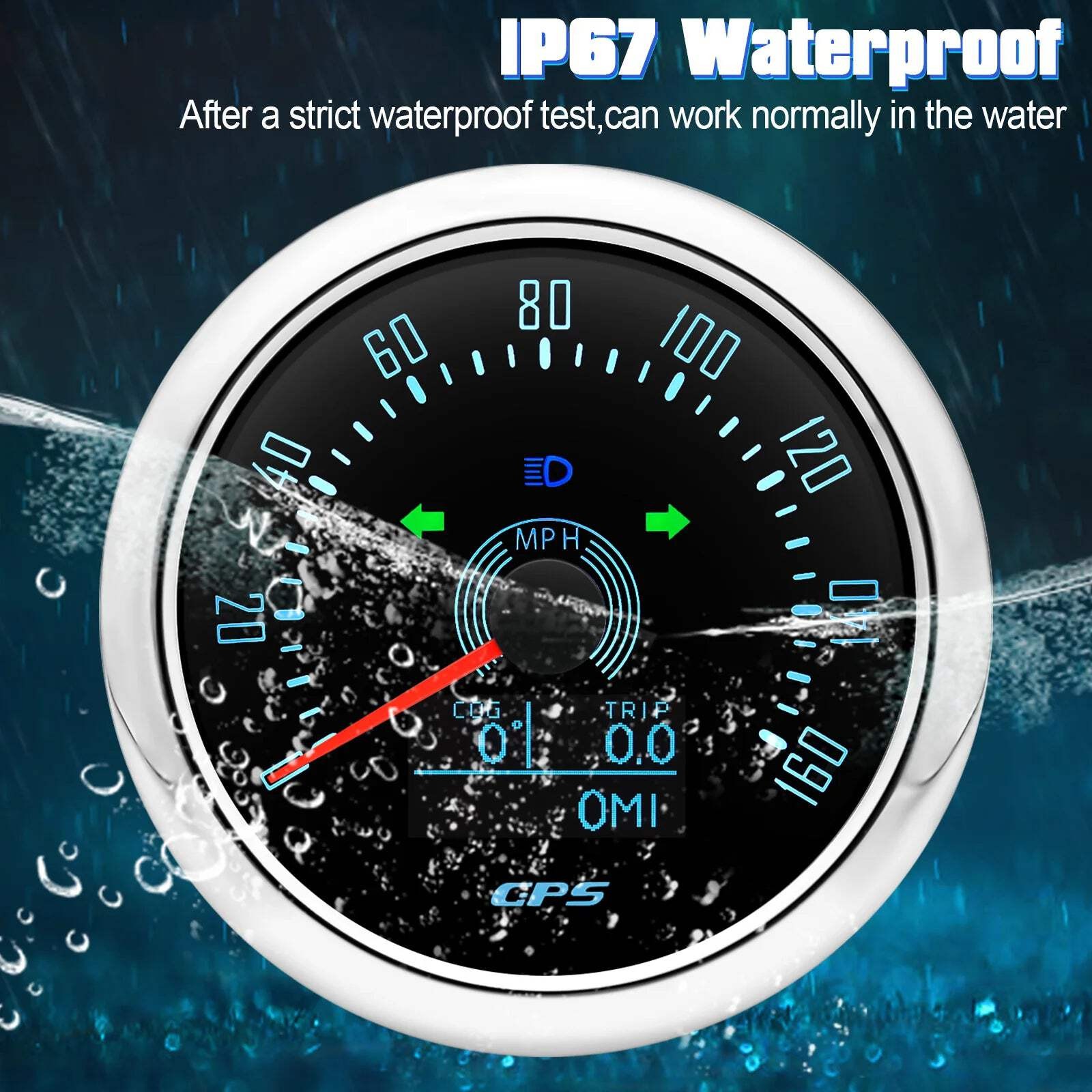 85MM Digital GPS Speedometer 0-160MPH 0-200KMH Speed Meter With GPS Antenna For