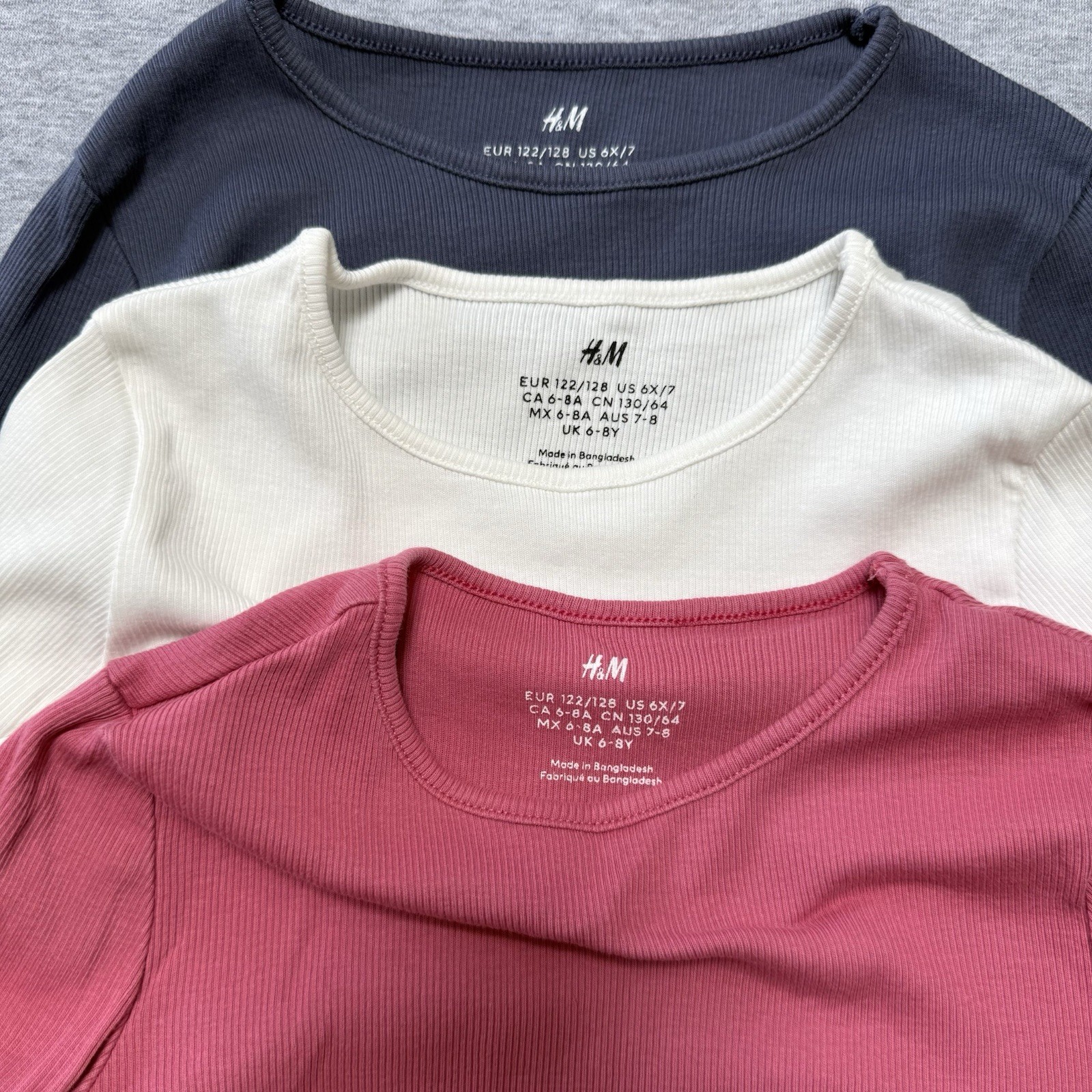 Girls Lot of 4 H&M Size 6-7 Skirt Long Sleeve Tops Multicolor