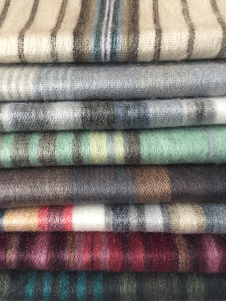 WHOLESALE LOT OF 10 BIGGER SIZE! STRIPED ALPACA JOSE SCARVES 80&Prime; x 12&Prime; 3V