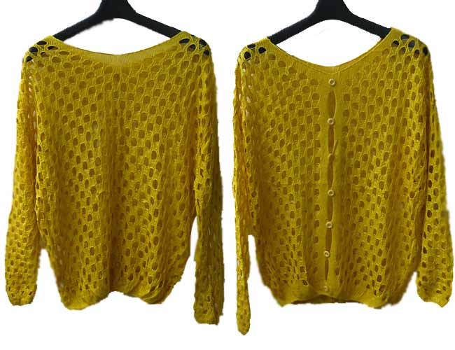 WHOLESALE BULK LOT 10 MIXED COLOUR Hollow Crochet Pullover Sweater Top T099