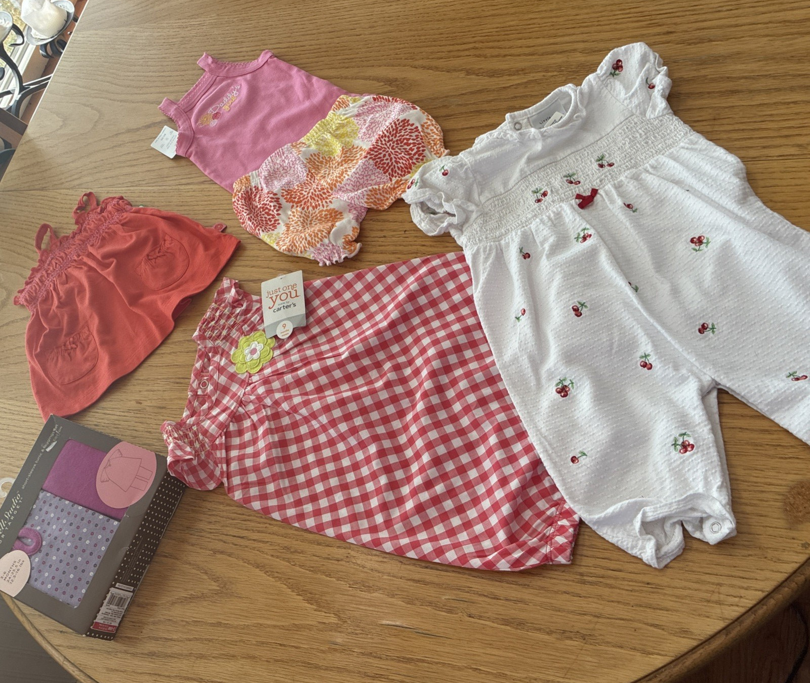 LOT Baby Girl SUMMER 3-9 Month Carters Little me NEW & EUC NWT 5 Pcs