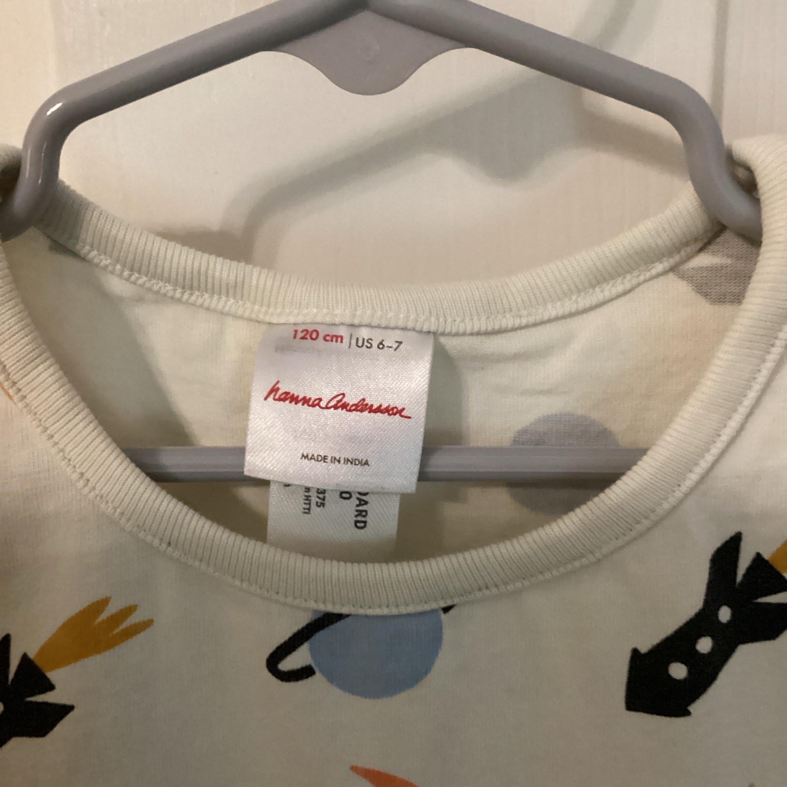 Hanna Andersson Girls Dress Lot of 3 US 6-7 Cotton Striped Citrus Rainbow Space