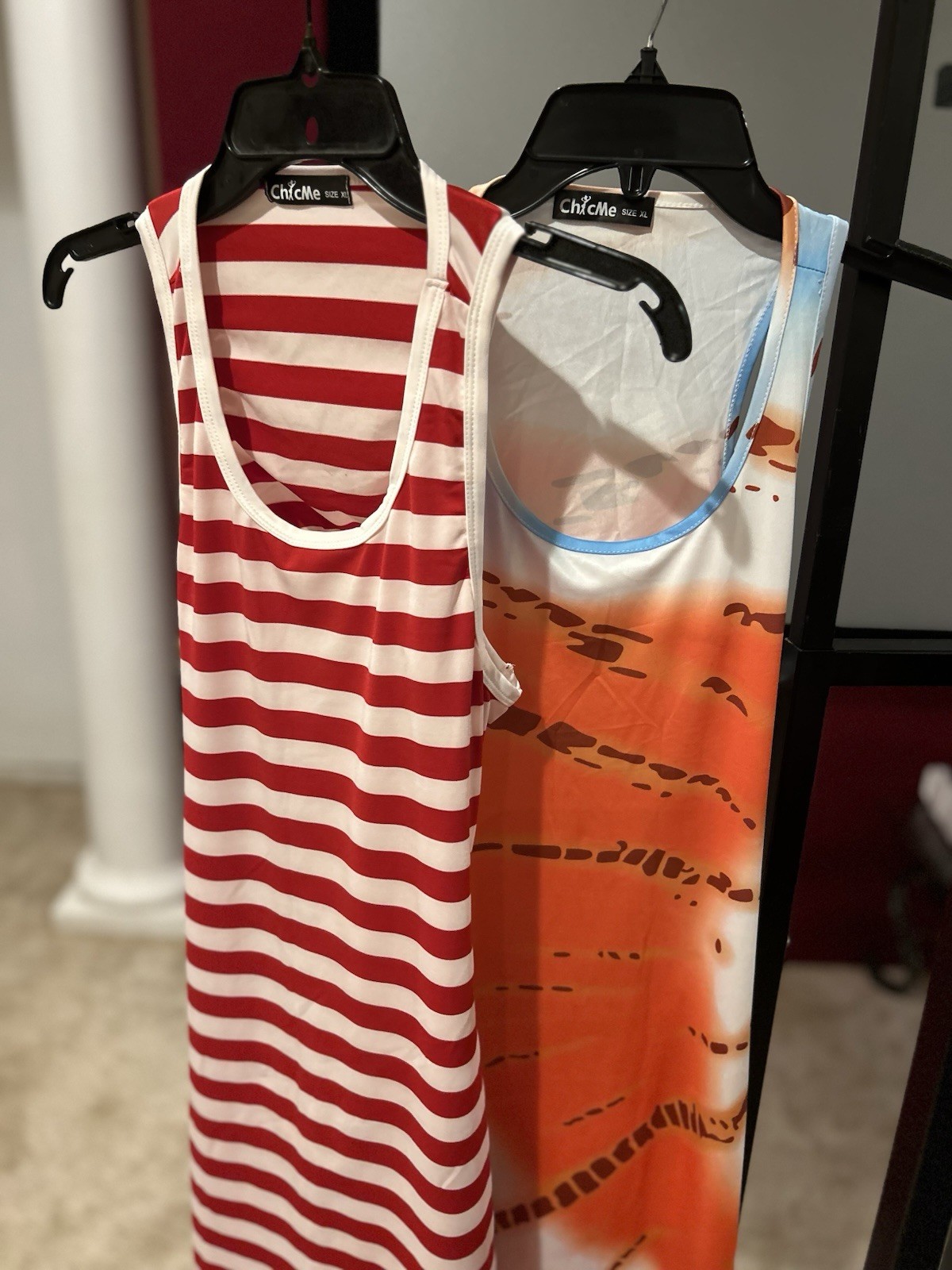 ChicMe Women’s Dress Lot XL Sleeveless Striped Multicolor Casual Polyester