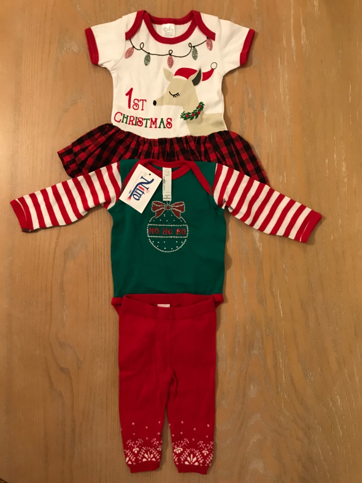 Rabbit Skins & Others Infant Girls Christmas Clothing Lot 3 Size 0-6, & 6 Months