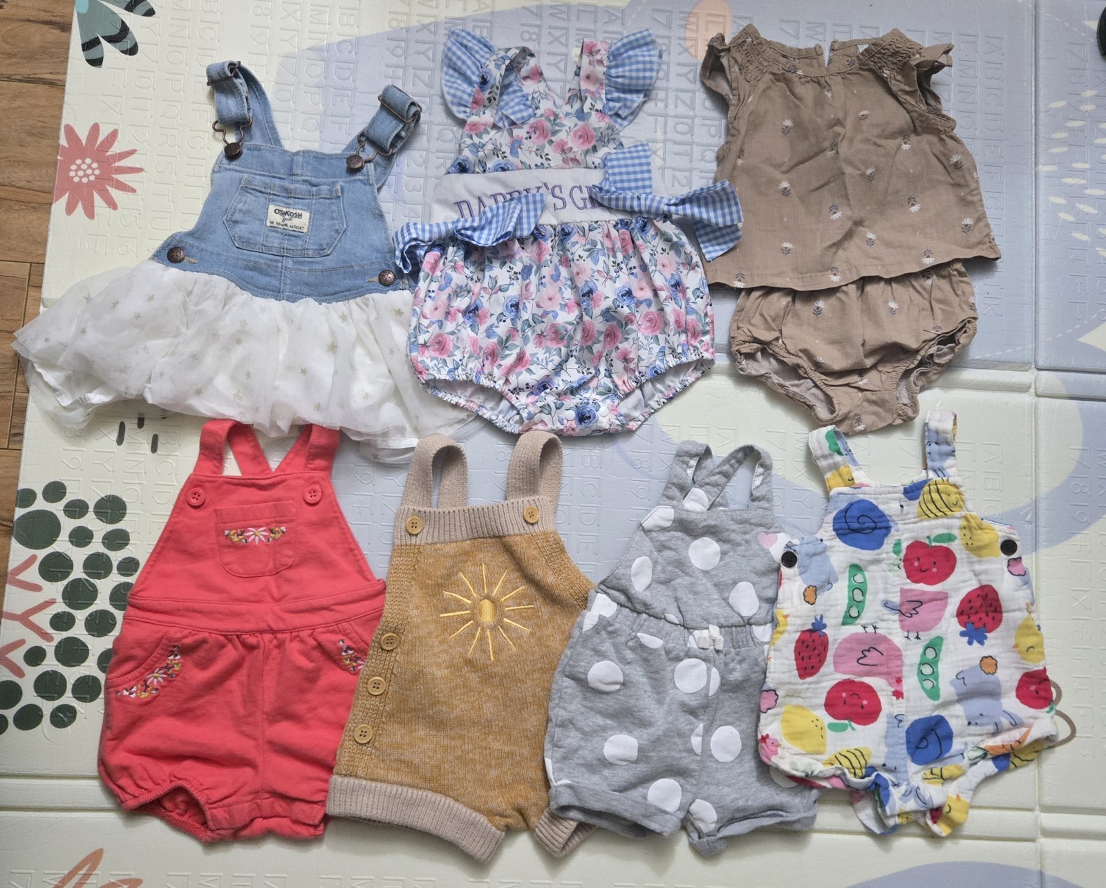 7pcs Assorted Rompers/Outfit Baby Girl 3-6 Months