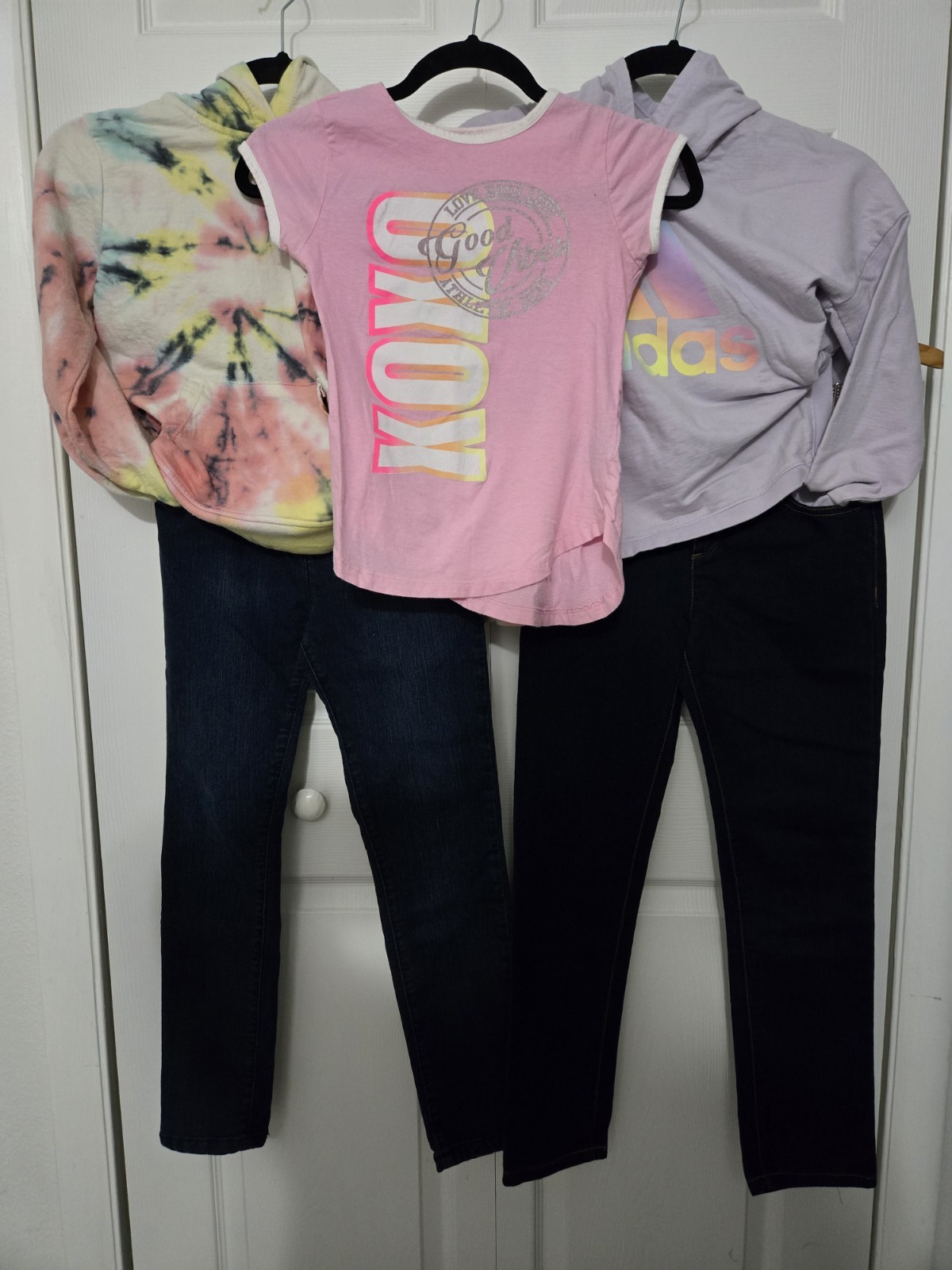 Lot Of GIRLS Sz 10/12 Jeans Hoodies Tshirt. adidas Justice XOXO Childrens Place