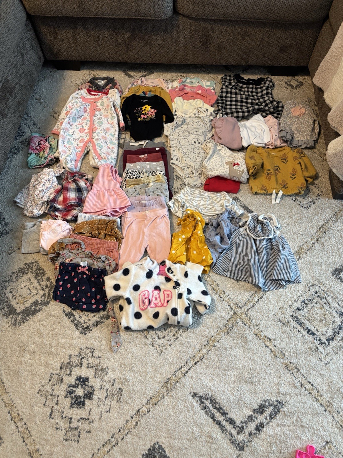 Gerber Baby Girl 0-3 Months Clothing Lot Jacket Onesies Dresses Shoes Animals