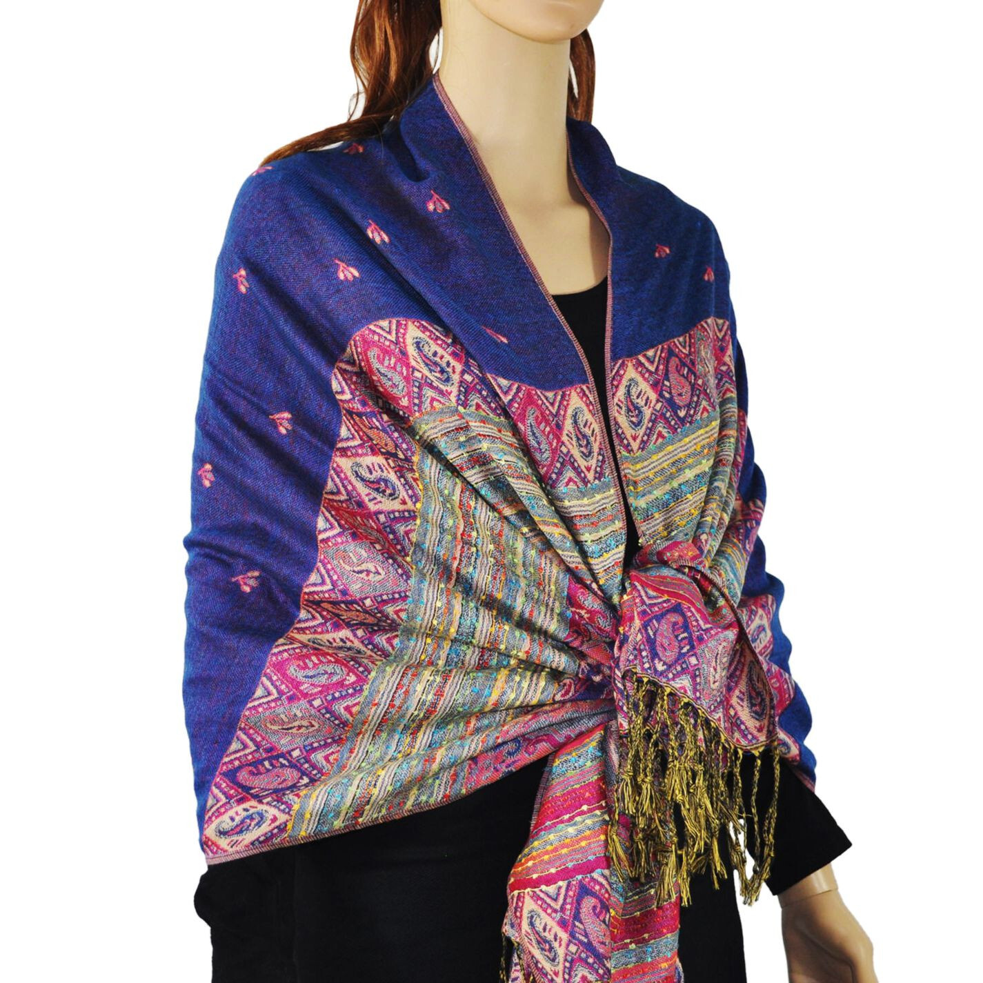 Fashion Rainbow Pashmina Scarf Shawl Wrap 1 Dozen, Assort Color