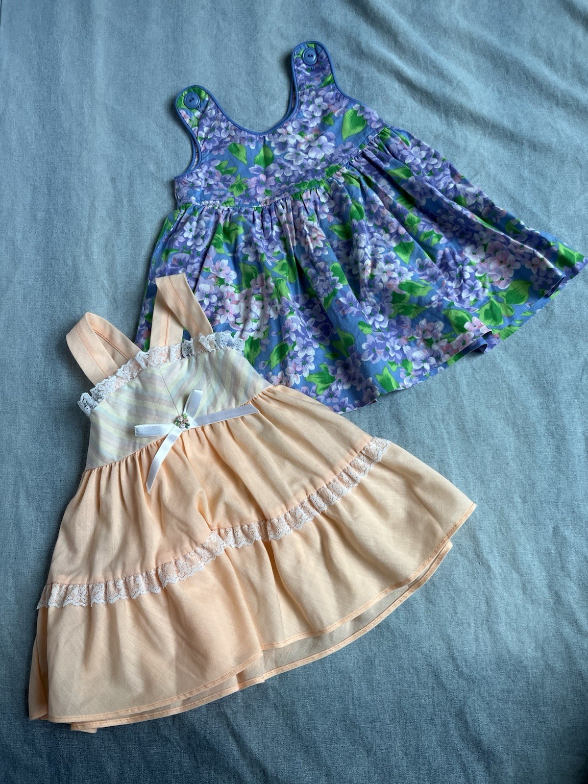 Vintage Baby Girls Clothing Lot 70s 80s 90s Western Denim Fruit Floral Lace