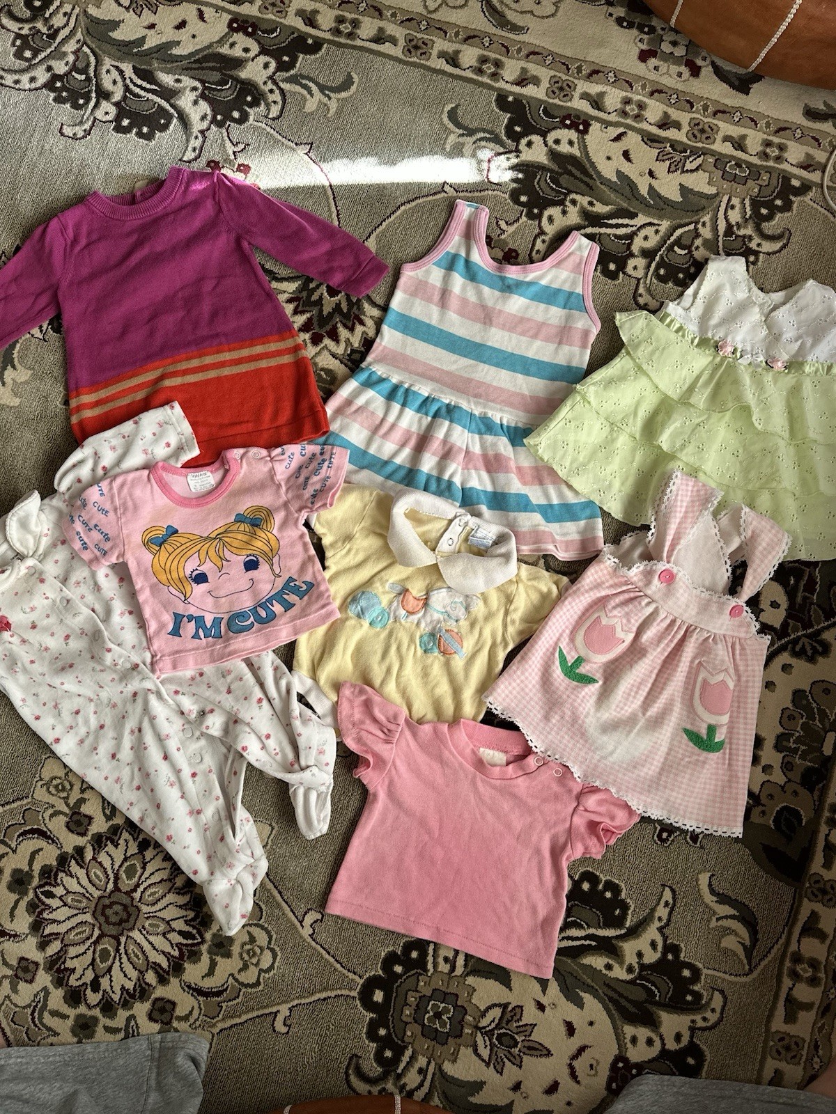 Mix Baby Girl 3-9M Clothing Lot Multicolor Cotton Blend Floral Striped