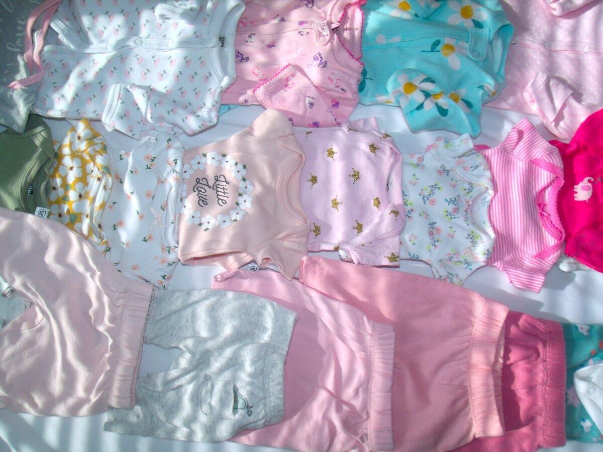 Adorable Baby Girl Nwot Carter&rsquo;s Preemie Bundle Clothes Lot