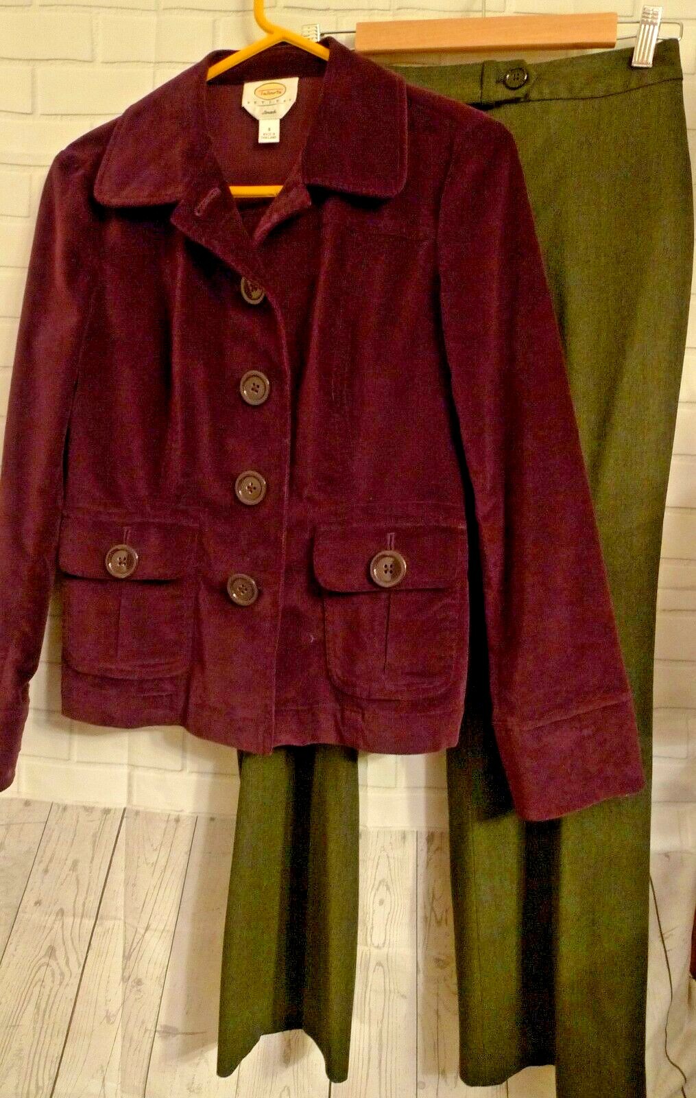 Talbots Petites 8P Womens Rust Soft Jacket 8P Gray Ralph Lauren Pants Outfit