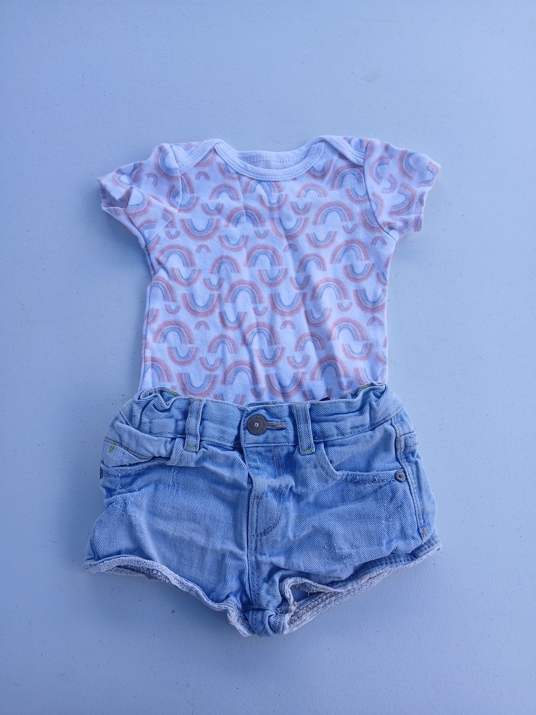 Baby Girl Outfit One Piece And Shorts 6-12M
